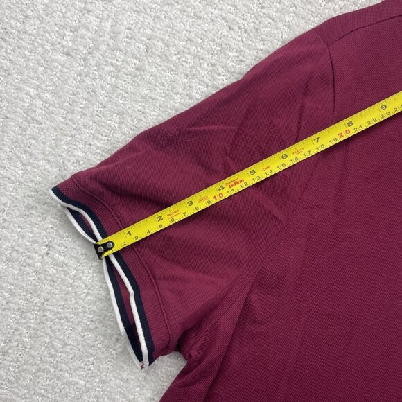 Michael Kors Polo Shirt Burgundy Red Short Sleeve Casual Rugby Mens Sz L Preppy - Picture 10 of 11